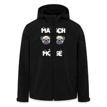 Matsch Möpse - Recycelte Männer Softshell-Jacke von Stanley/Stella - Schwarz - Vorne - AI Model Male 185 light (185cm)