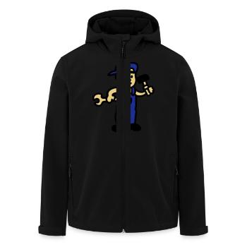 Handwerker 3 - Recycelte Männer Softshell-Jacke von Stanley/Stella - Schwarz - Vorne - AI Model Male 185 light (185cm)