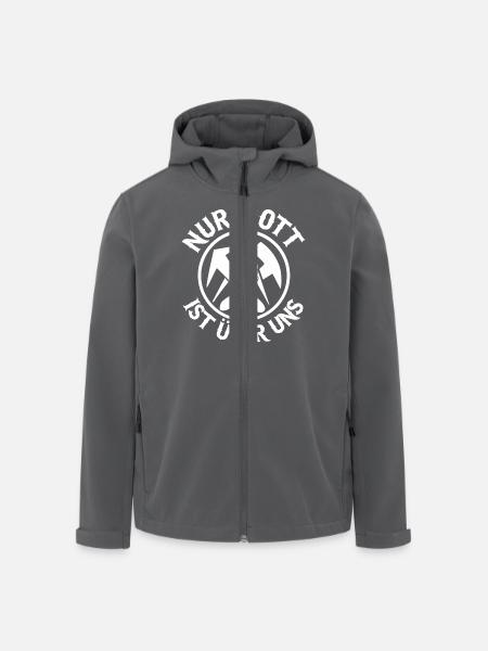 Dachdecker - Nur Gott - Recycelte Männer Softshell-Jacke von Stanley/Stella - Schwarz
