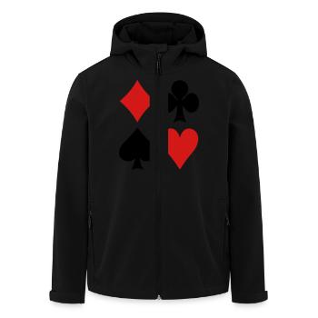 Karten - Poker - Recycelte Männer Softshell-Jacke von Stanley/Stella - Schwarz - Vorne - AI Model Male 185 light (185cm)