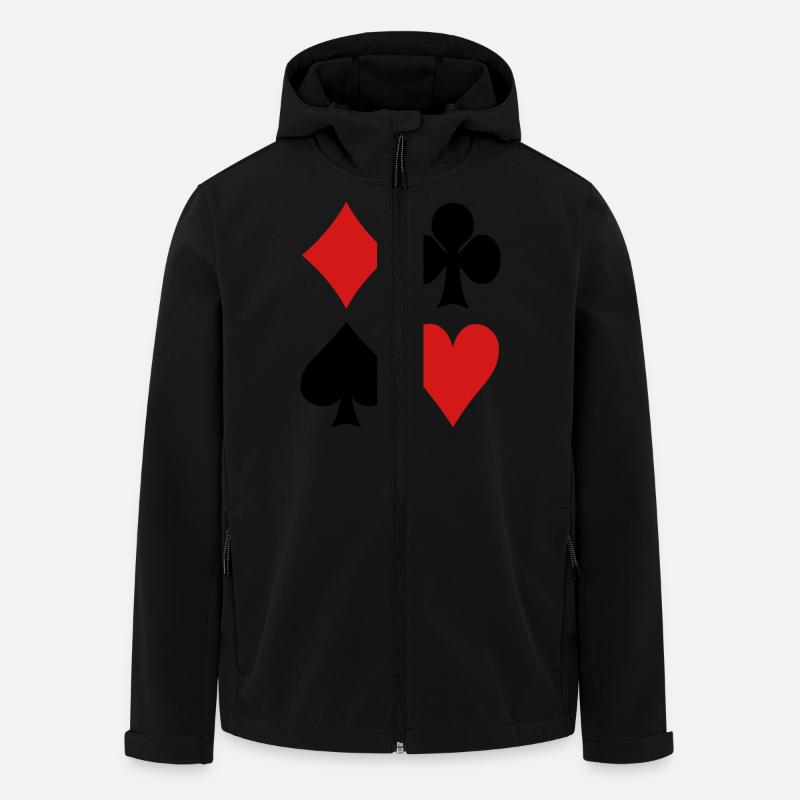 Karten - Poker - Recycelte Männer Softshell-Jacke von Stanley/Stella - Schwarz
