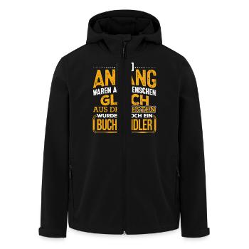 BUCHHÄNDLER - Der Beste - Recycelte Männer Softshell-Jacke von Stanley/Stella - Schwarz - Vorne - AI Model Male 185 light (185cm)