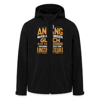 INSTALLATEUR - Der Beste - Recycelte Männer Softshell-Jacke von Stanley/Stella - Schwarz - Vorne - AI Model Male 185 light (185cm)