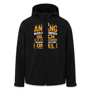ONKEL - Der Beste - Recycelte Männer Softshell-Jacke von Stanley/Stella - Schwarz - Vorne - AI Model Male 185 light (185cm)