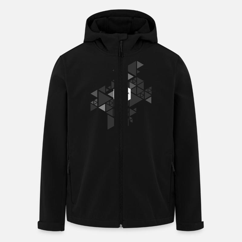 triangles - Men’s Recycled Softshell Jacket by Stanley/Stella - black