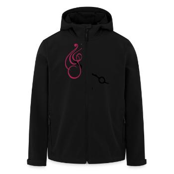 ciseaux de coiffeur et les cheveux bouclés / - Veste softshell homme en polyester recyclé Stanley/Stella - noir - Devant - AI Model Male 185 light (185cm)
