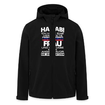 Ich habe eine verrückte russische Frau... Geschenk - Recycelte Männer Softshell-Jacke von Stanley/Stella - Schwarz - Vorne - AI Model Male 185 light (185cm)
