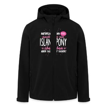 Niemals ohne ISLAND PONY - Recycelte Männer Softshell-Jacke von Stanley/Stella - Schwarz - Vorne - AI Model Male 185 light (185cm)