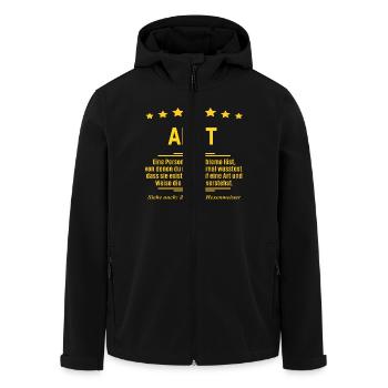 ARZT - Recycelte Männer Softshell-Jacke von Stanley/Stella - Schwarz - Vorne - AI Model Male 185 light (185cm)