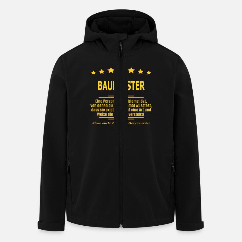 BAUMEISTER - Recycelte Männer Softshell-Jacke von Stanley/Stella - Schwarz