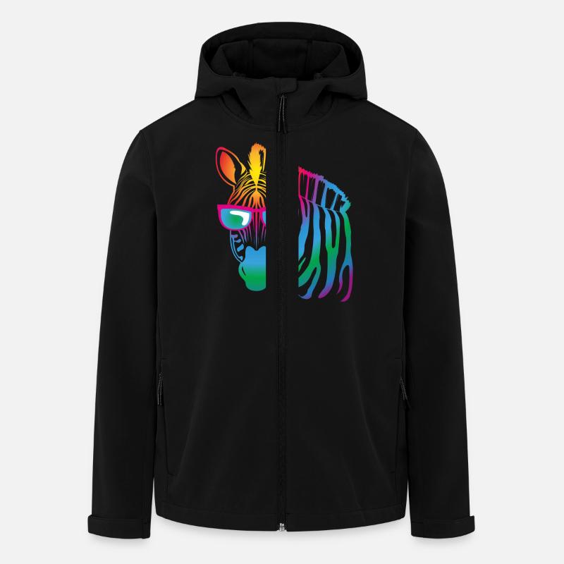 cool Zebra - Recycelte Männer Softshell-Jacke von Stanley/Stella - Schwarz