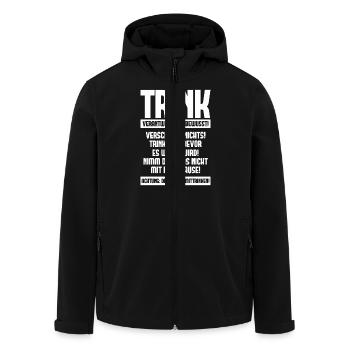 Trink verantwortungsbewusst! Geschenk - Recycelte Männer Softshell-Jacke von Stanley/Stella - Schwarz - Vorne - AI Model Male 185 light (185cm)