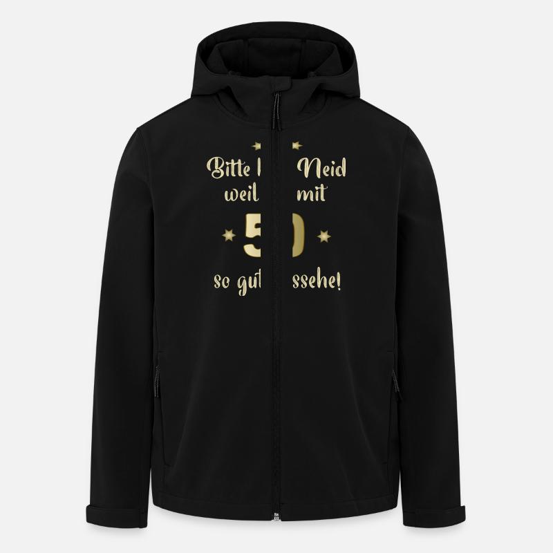 Bitte nur kein Neid 50 - Recycelte Männer Softshell-Jacke von Stanley/Stella - Schwarz