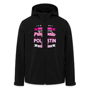 Polizistin - Recycelte Männer Softshell-Jacke von Stanley/Stella - Schwarz - Vorne - AI Model Male 185 light (185cm)