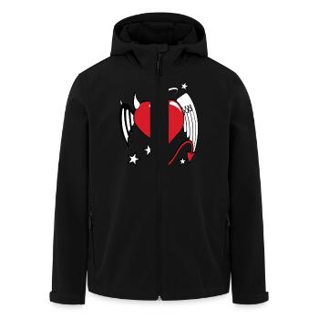 coeur diable ange - Veste softshell homme en polyester recyclé Stanley/Stella - noir - Devant - AI Model Male 185 light (185cm)