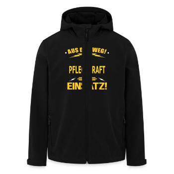 PFLEGEKRAFT - Recycelte Männer Softshell-Jacke von Stanley/Stella - Schwarz - Vorne - AI Model Male 185 light (185cm)
