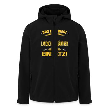 LANDSCHAFTSGÄRTNER - Recycelte Männer Softshell-Jacke von Stanley/Stella - Schwarz - Vorne - AI Model Male 185 light (185cm)