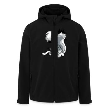 UN-STUCK Husky Grey / Grau - Recycelte Männer Softshell-Jacke von Stanley/Stella - Schwarz - Vorne - AI Model Male 185 light (185cm)