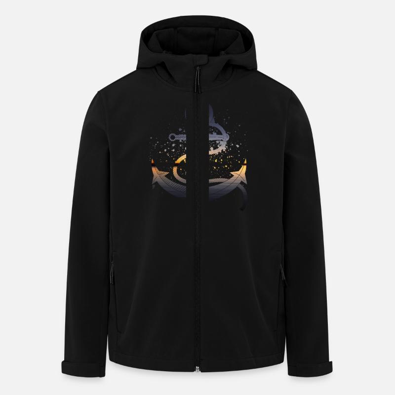 ancre - Veste softshell homme en polyester recyclé Stanley/Stella - noir