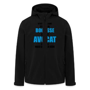 c'est compliqué d'être un bogosse et avocat - Veste softshell homme en polyester recyclé Stanley/Stella - noir - Devant - AI Model Male 185 light (185cm)