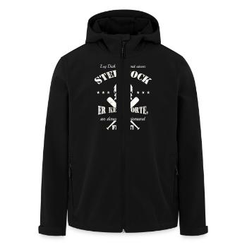 Steinbock - Recycelte Männer Softshell-Jacke von Stanley/Stella - Schwarz - Vorne - AI Model Male 185 light (185cm)