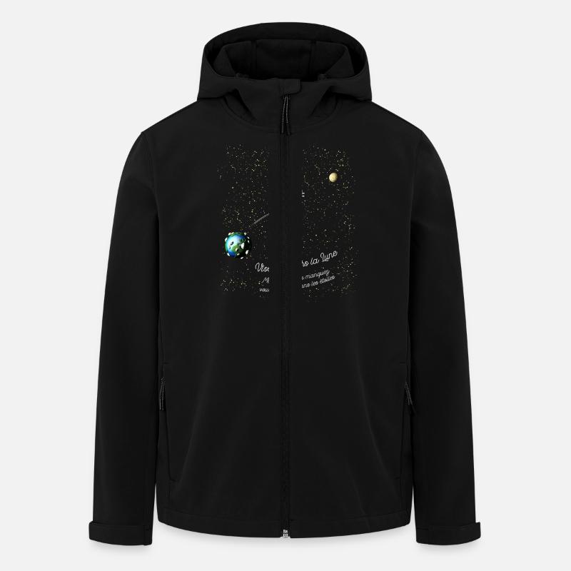 Visez la Lune - Veste softshell homme en polyester recyclé Stanley/Stella - noir