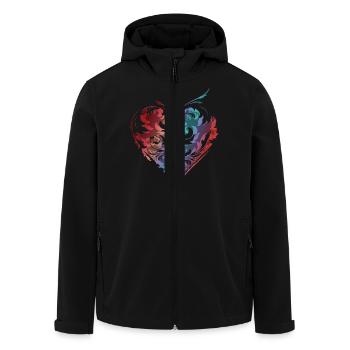 ART heart Ornament / kunstvoll gestaltetes Herz - Recycelte Männer Softshell-Jacke von Stanley/Stella - Schwarz - Vorne - AI Model Male 185 light (185cm)