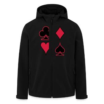 Poker Deck Dealer Trumpf Spielkarten Skat Canasta - Recycelte Männer Softshell-Jacke von Stanley/Stella - Schwarz - Vorne - AI Model Male 185 light (185cm)
