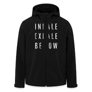 inhale exhale be now weiß - Recycelte Männer Softshell-Jacke von Stanley/Stella - Schwarz - Vorne - AI Model Male 185 light (185cm)