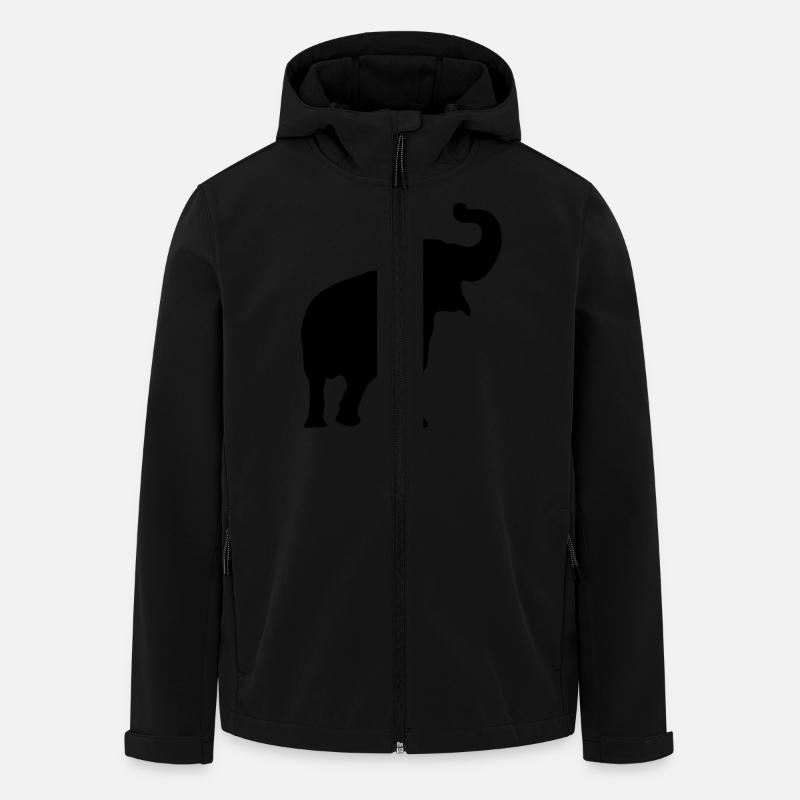 elephant silhouette shadow shadow3 - Men’s Recycled Softshell Jacket by Stanley/Stella - black