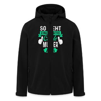 So sieht eine Coole Mutter aus Mama Mami Muttertag - Recycelte Männer Softshell-Jacke von Stanley/Stella - Schwarz - Vorne - AI Model Male 185 light (185cm)