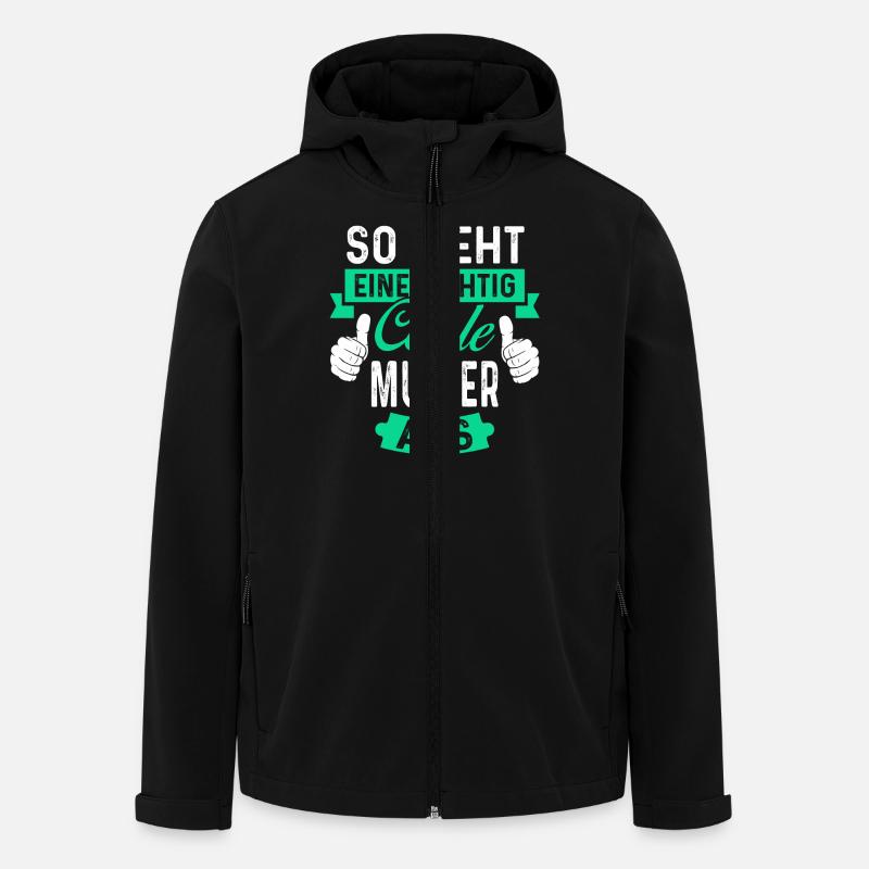 So sieht eine Coole Mutter aus Mama Mami Muttertag - Recycelte Männer Softshell-Jacke von Stanley/Stella - Schwarz