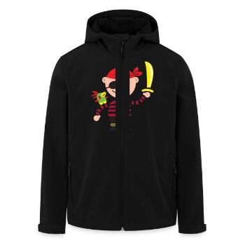 Little Pirate with parrot - Men’s Recycled Softshell Jacket by Stanley/Stella - black - Front - AI Model Male 185 light (185cm)