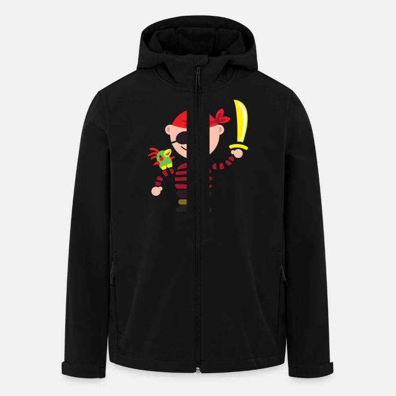 Little Pirate with parrot - Men’s Recycled Softshell Jacket by Stanley/Stella - black