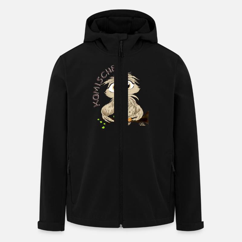 Komischer Kauz - Recycelte Männer Softshell-Jacke Discoverer von Stanley/Stella - Schwarz