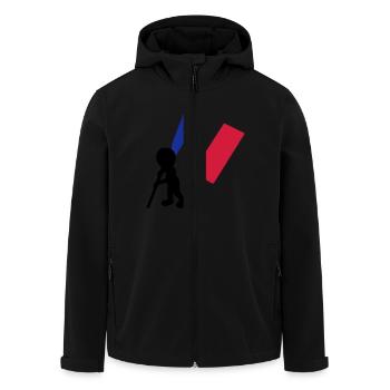 porte drapeau francais - Veste softshell homme en polyester recyclé Stanley/Stella - noir - Devant - AI Model Male 185 light (185cm)
