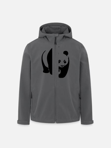 panda bär bear - Recycelte Männer Softshell-Jacke von Stanley/Stella - Schwarz
