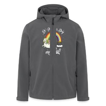 St. Patrick's Day Mops reitet Einhorn Irisch Kind - Men’s Recycled Softshell Jacket by Stanley/Stella - anthracite - Front - AI Model Male 185 light (185cm)