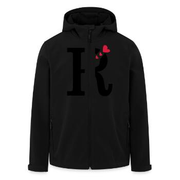 Capital lettre R avec des coeurs - Veste softshell homme en polyester recyclé Stanley/Stella - noir - Devant - AI Model Male 185 light (185cm)