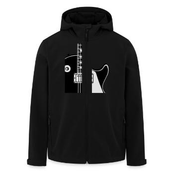 Musikinstrument Gitarre - Musiker T-Shirt Designs - Recycelte Männer Softshell-Jacke von Stanley/Stella - Schwarz - Vorne - AI Model Male 185 light (185cm)