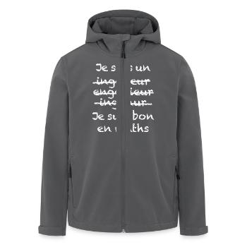 Ingénieur - Veste softshell homme en polyester recyclé Stanley/Stella - charbon - Devant - AI Model Male 185 light (185cm)