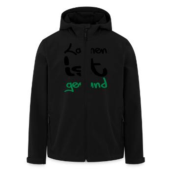 lachen ist gesund - Recycelte Männer Softshell-Jacke von Stanley/Stella - Schwarz - Vorne - AI Model Male 185 light (185cm)