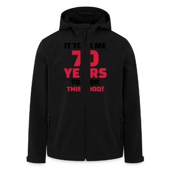 70 Years Birthday - Men’s Recycled Softshell Jacket by Stanley/Stella - black - Front - AI Model Male 185 light (185cm)