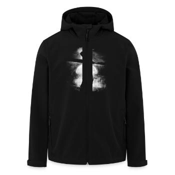 He's coming - Recycelte Männer Softshell-Jacke von Stanley/Stella - Schwarz - Vorne - AI Model Male 185 light (185cm)