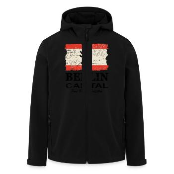 Berlin Vintage Flag - Men’s Recycled Softshell Jacket by Stanley/Stella - black - Front - AI Model Male 185 light (185cm)
