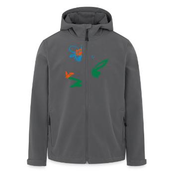 Blume und Schmetterling - Recycelte Männer Softshell-Jacke von Stanley/Stella - Schwarz - Vorne - AI Model Male 185 light (185cm)
