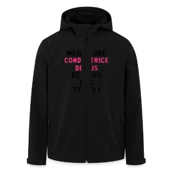 Bus / Conducteur / Chauffeur / Machiniste / Car - Veste softshell homme en polyester recyclé Stanley/Stella - noir - Devant - AI Model Male 185 light (185cm)