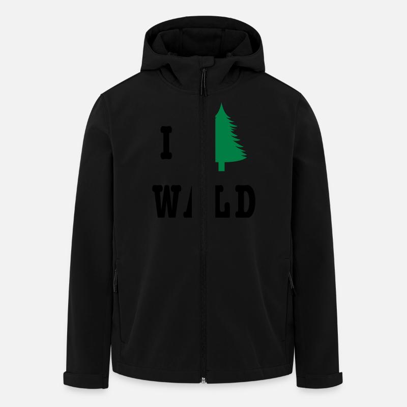 I love Wald - Recycelte Männer Softshell-Jacke von Stanley/Stella - Schwarz