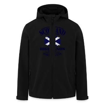 Highlands - Scotland Vintage Flag - Recycelte Männer Softshell-Jacke von Stanley/Stella - Schwarz - Vorne - AI Model Male 185 light (185cm)