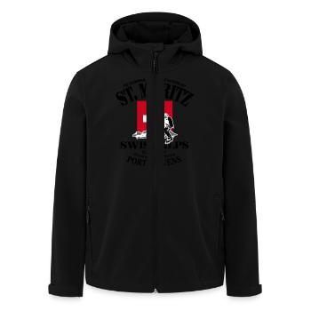 St.Moritz - Climbing - Swiss Flag - Recycelte Männer Softshell-Jacke von Stanley/Stella - Schwarz - Vorne - AI Model Male 185 light (185cm)